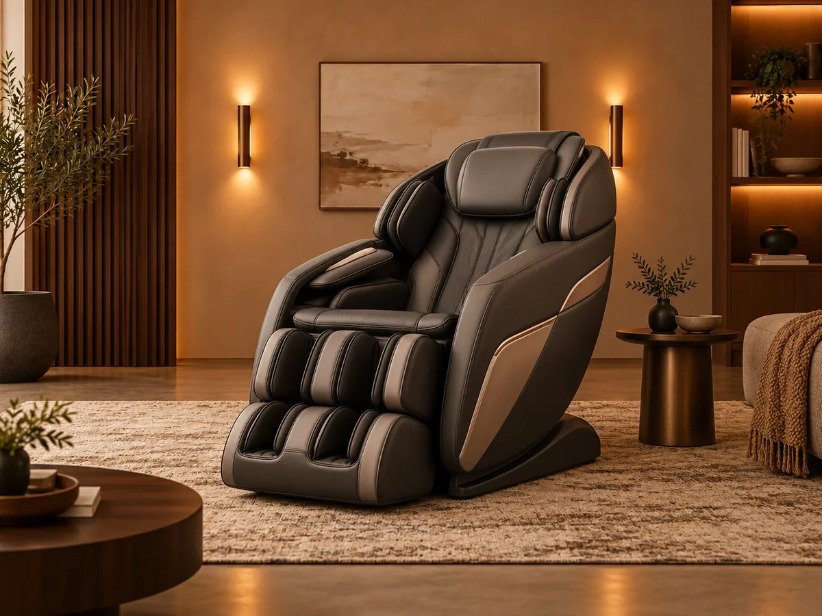 Illustrative premium interior for Theater Haven Massage Chairs collection; exact products shown separately in listings