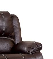 Zuriel Synthetic Recliner Loveseat with Manual Recline - Black or Dark Brown