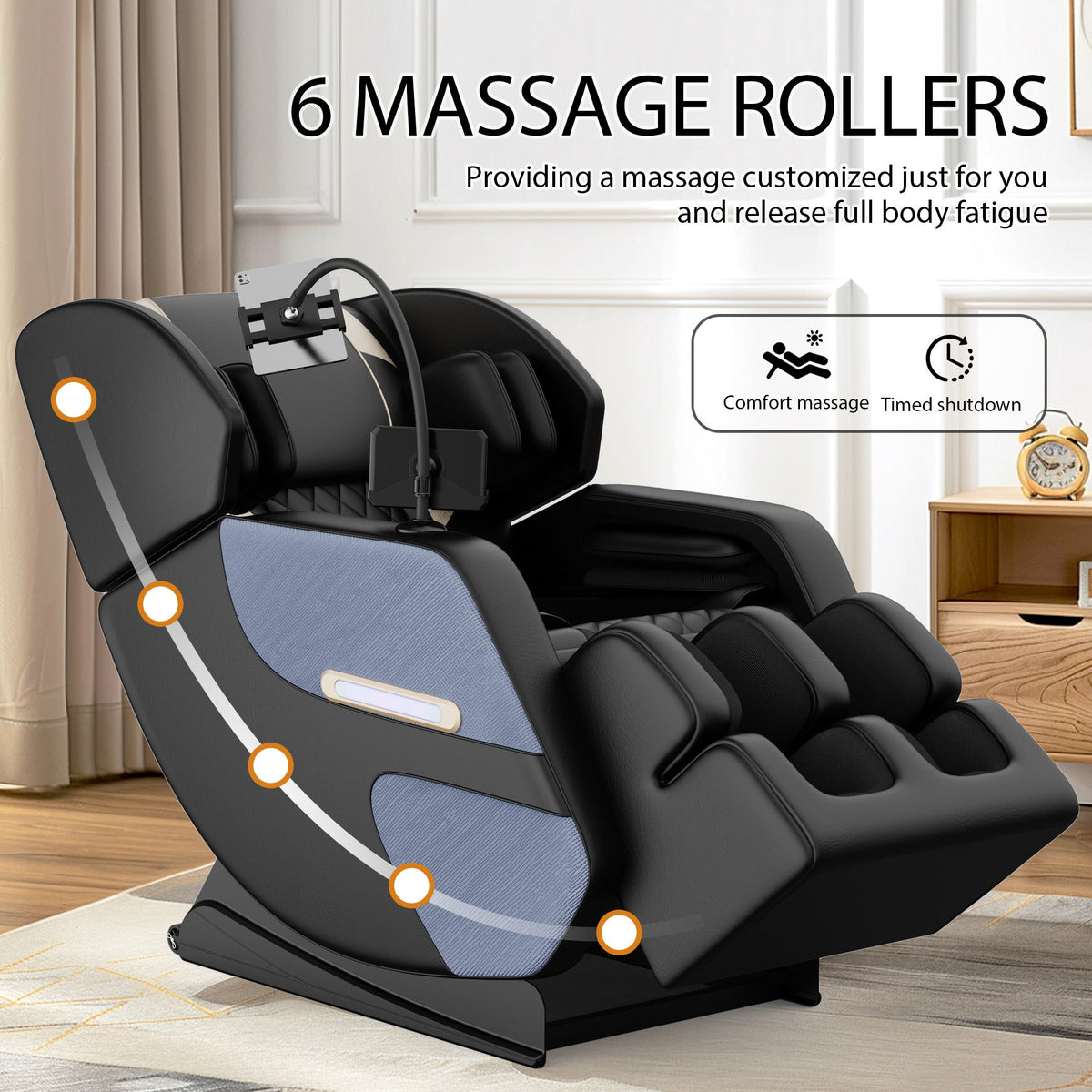 Massage Chair Recliner with Zero Gravity and Full Body Air Pressure - PU Leather