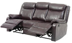 Contemporary Three Seater Reclining Sofa with Double Recliners - Multiple Colors