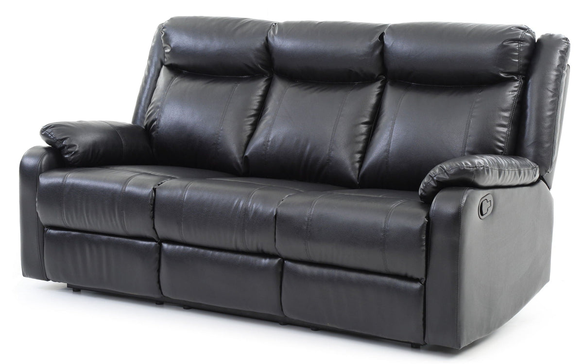 Contemporary Three Seater Reclining Sofa with Double Recliners - Multiple Colors