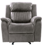 Contemporary Living Room Set with Manual Recliners - Dark Gray