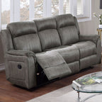 Contemporary Living Room Set with Manual Recliners - Dark Gray