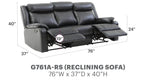 Contemporary Three Seater Reclining Sofa with Double Recliners - Multiple Colors