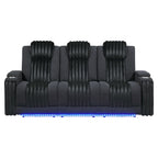 Duran power reclining living room seating in Black, supplier color reference