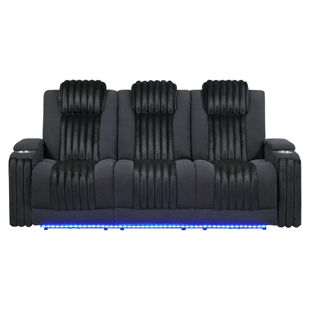 Duran power reclining living room seating in Black, supplier color reference