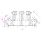 Power Reclining Living Room Set with Adjustable Headrest and LED - Black, Brown, Gray