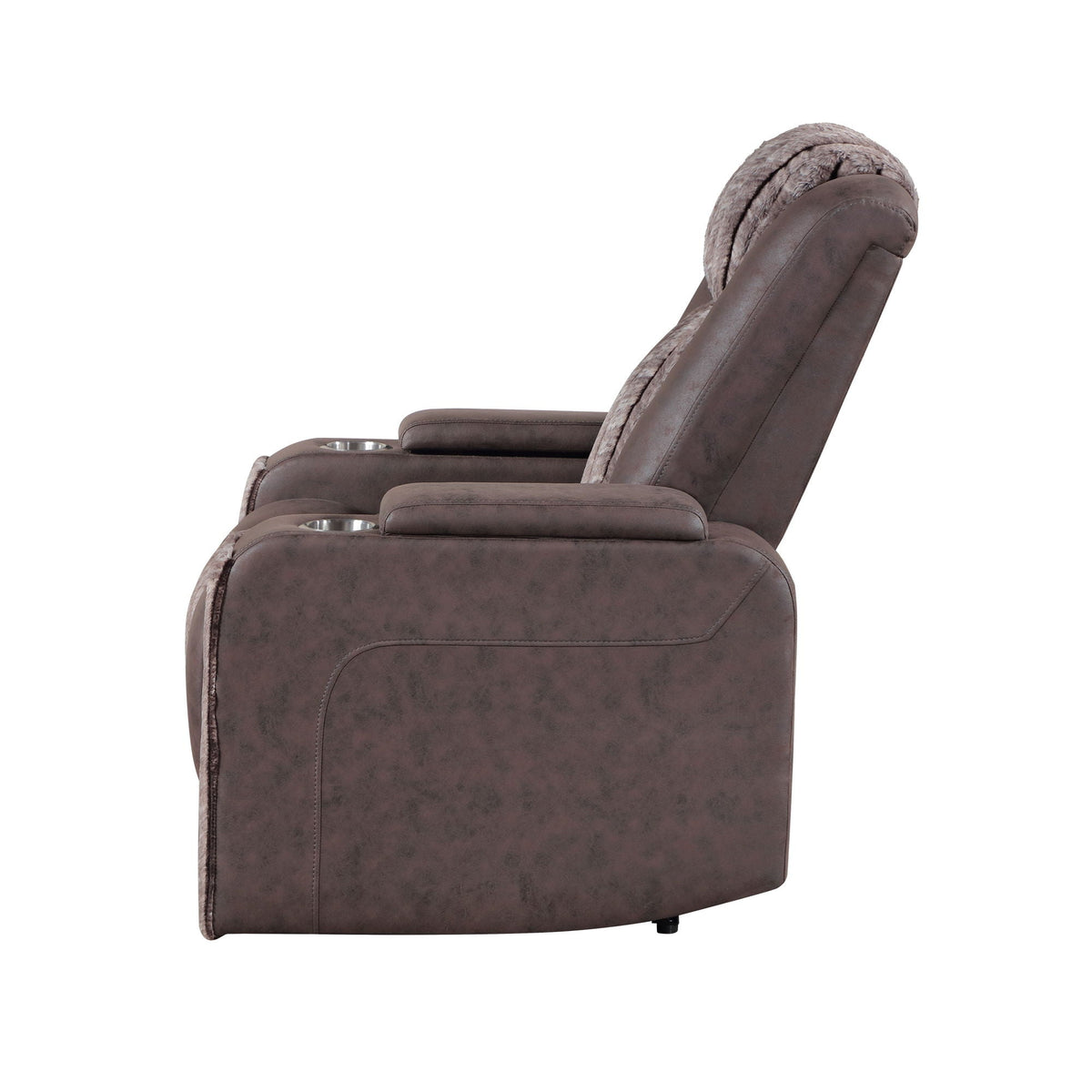 Power Recliner Chair with Power Headrest and LED Lighting - Black, Dark Brown, or Dark Gray