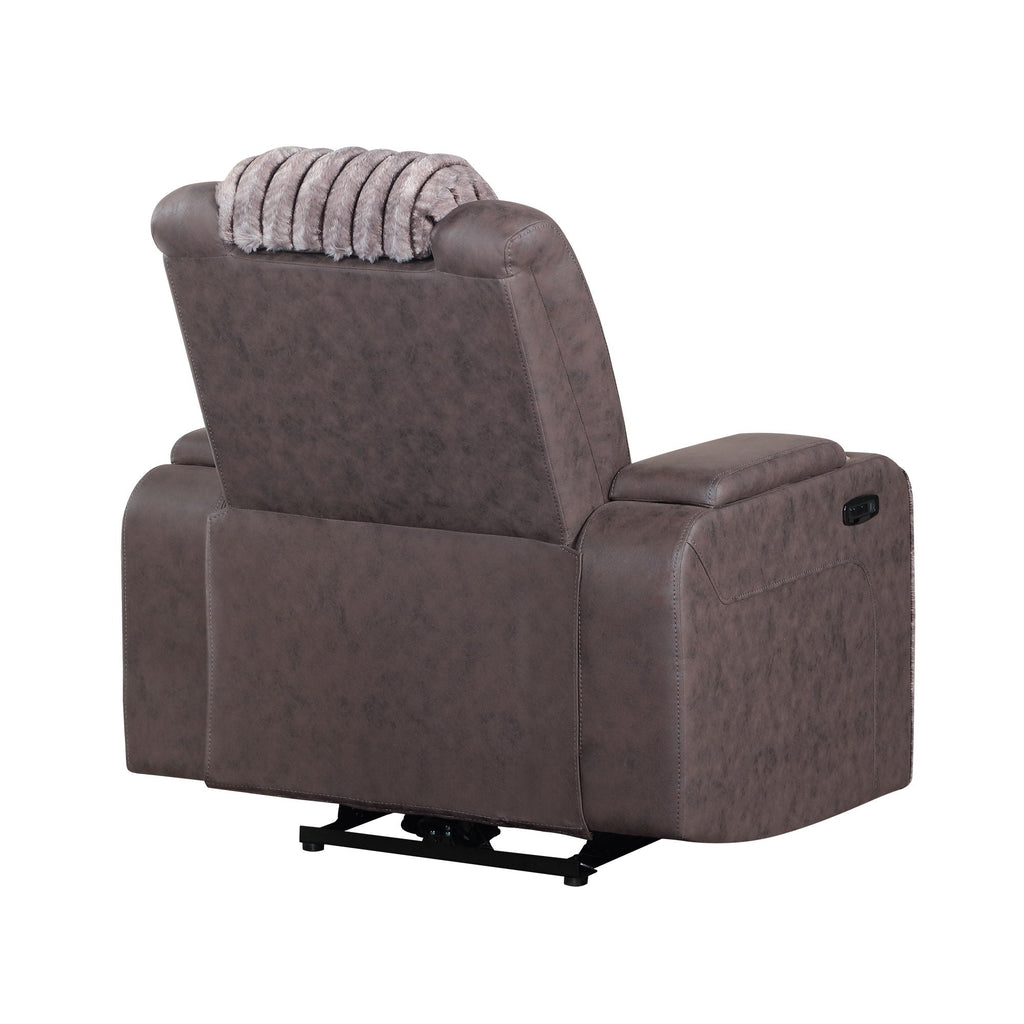 Power Recliner Chair with Power Headrest and LED Lighting - Black, Dark Brown, or Dark Gray