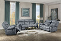 Zubaida Two Tone 3 Piece Recliner Living Room Set with Pillow-Top Armrests - Dark Gray or Dark Brown
