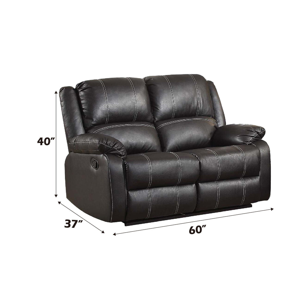 Zuriel Synthetic Recliner Loveseat with Manual Recline - Black or Dark Brown
