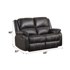 Zuriel Synthetic Recliner Loveseat with Manual Recline - Black or Dark Brown