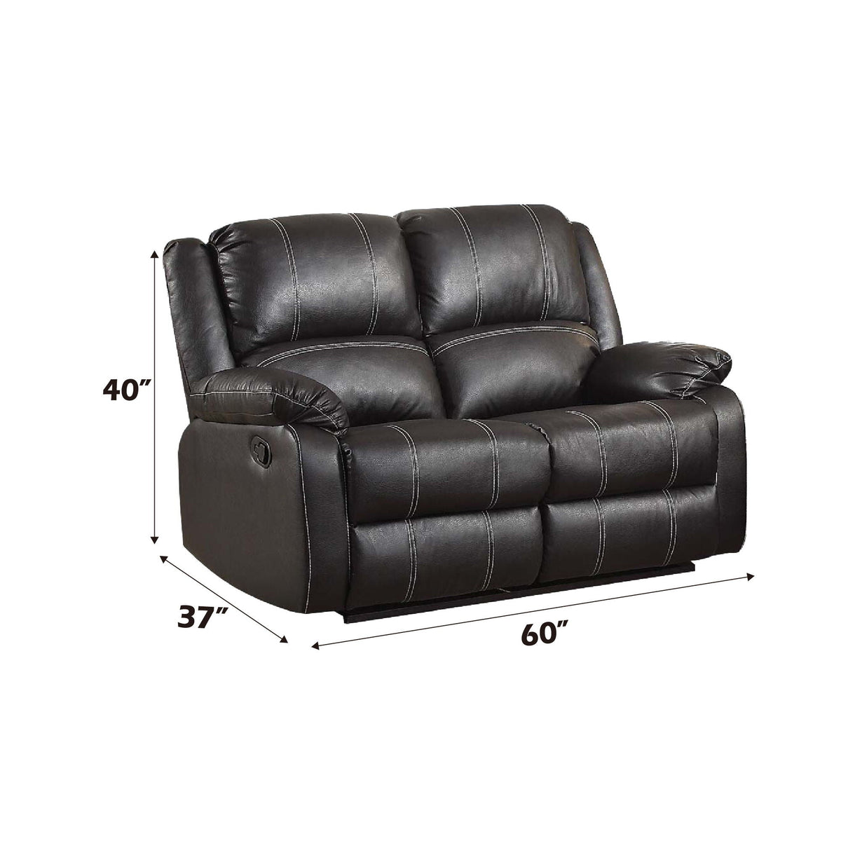 Zuriel Synthetic Recliner Loveseat with Manual Recline - Black or Dark Brown