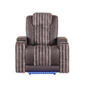 Power Recliner Chair with Power Headrest and LED Lighting - Black, Dark Brown, or Dark Gray