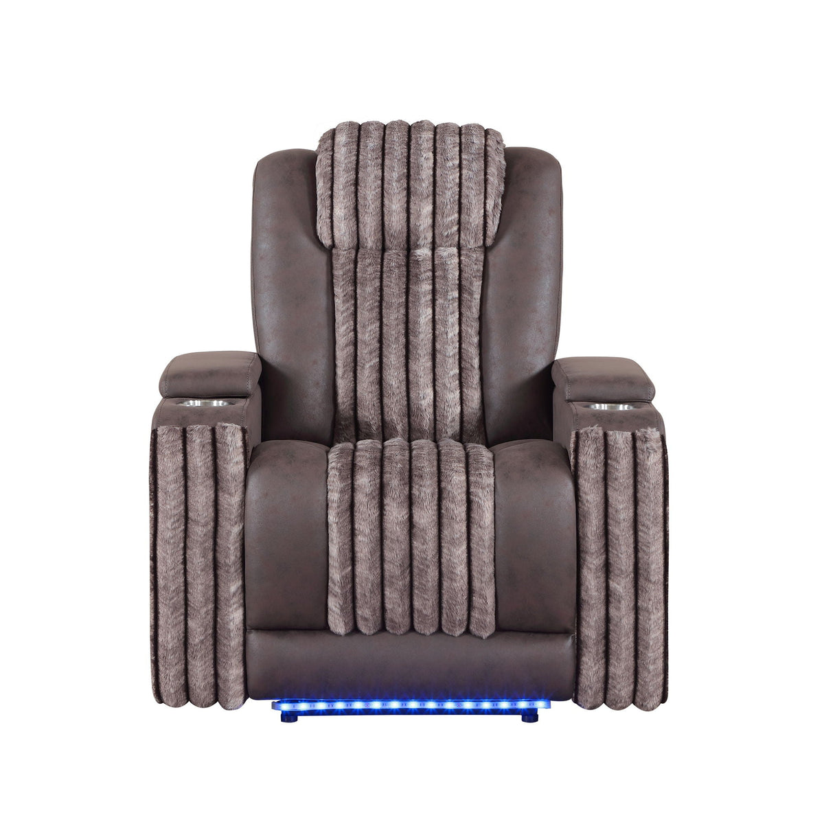 Power Recliner Chair with Power Headrest and LED Lighting - Black, Dark Brown, or Dark Gray