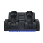 Power Reclining Living Room Set with Adjustable Headrest and LED - Black, Brown, Gray