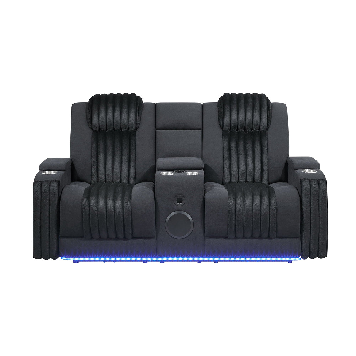 Power Reclining Living Room Set with Adjustable Headrest and LED - Black, Brown, Gray