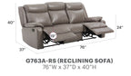 Contemporary Three Seater Reclining Sofa with Double Recliners - Multiple Colors