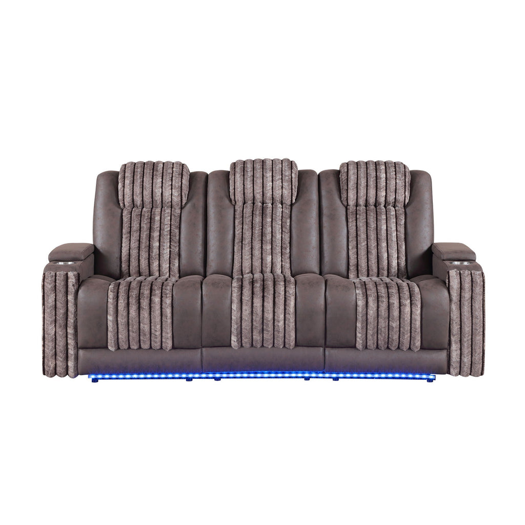 Duran power reclining living room seating in Dark Brown, supplier color reference
