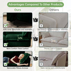 Slipcovered 2 Seater Sofa with 2 Ottomans - Corduroy