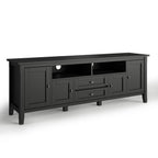 Warm Shaker solid-wood TV media stand in Black, supplier product photograph
