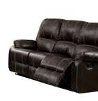 Synthetic Recliner Sofa with Manual Recline - Black or Dark Brown