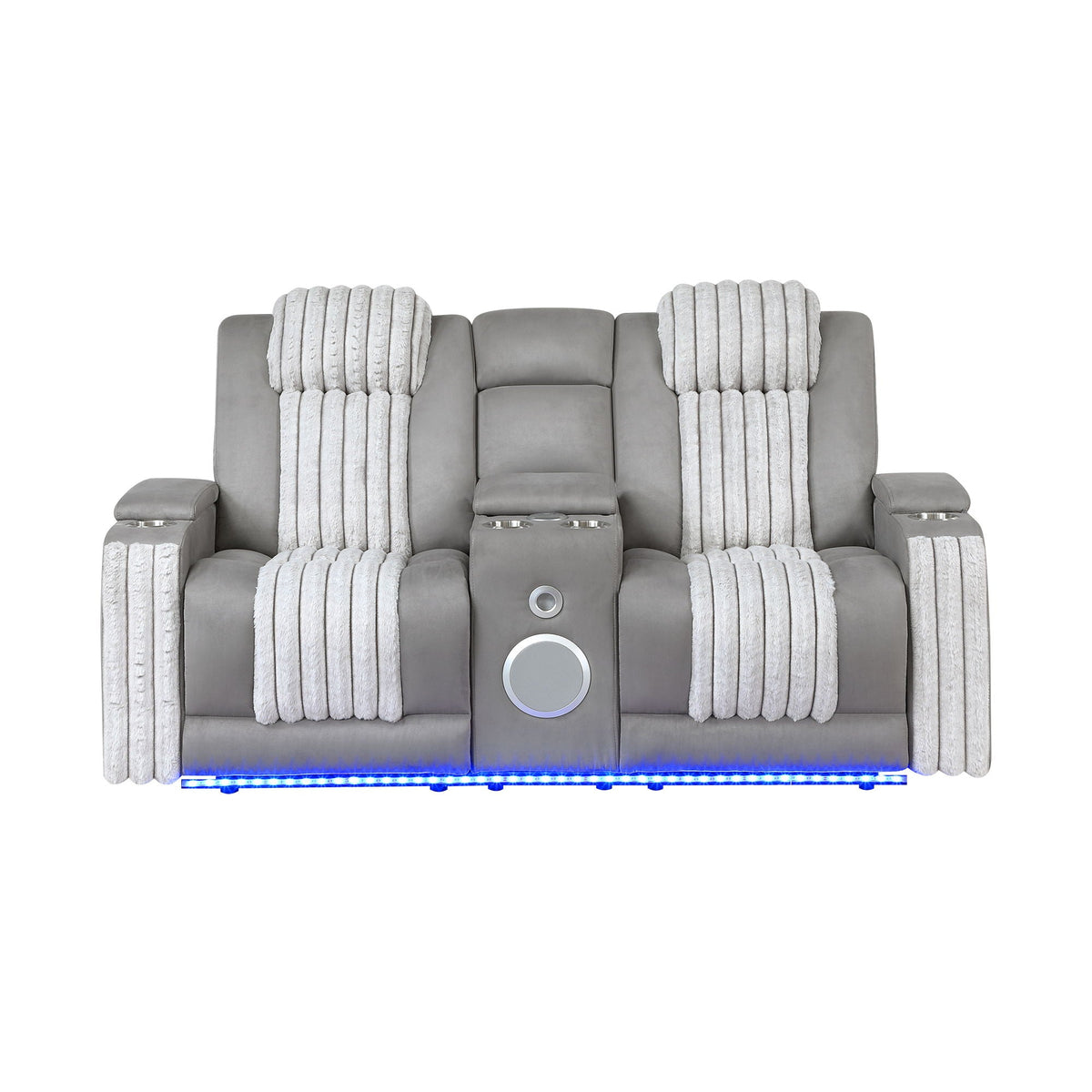 Power Reclining Living Room Set with Adjustable Headrest and LED - Black, Brown, Gray