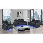 Power Recliner Chair with Power Headrest and LED Lighting - Black, Dark Brown, or Dark Gray
