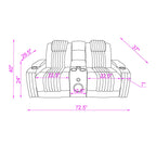 Power Reclining Living Room Set with Adjustable Headrest and LED - Black, Brown, Gray