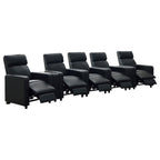 Toohey 7-Piece Home Theater Seating | 5 Recliners + 2 Consoles | Black