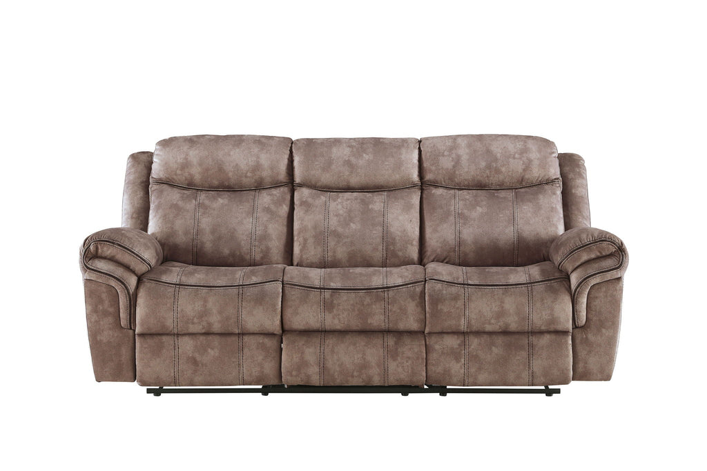 Zubaida Two Tone 3 Piece Recliner Living Room Set with Pillow-Top Armrests - Dark Gray or Dark Brown