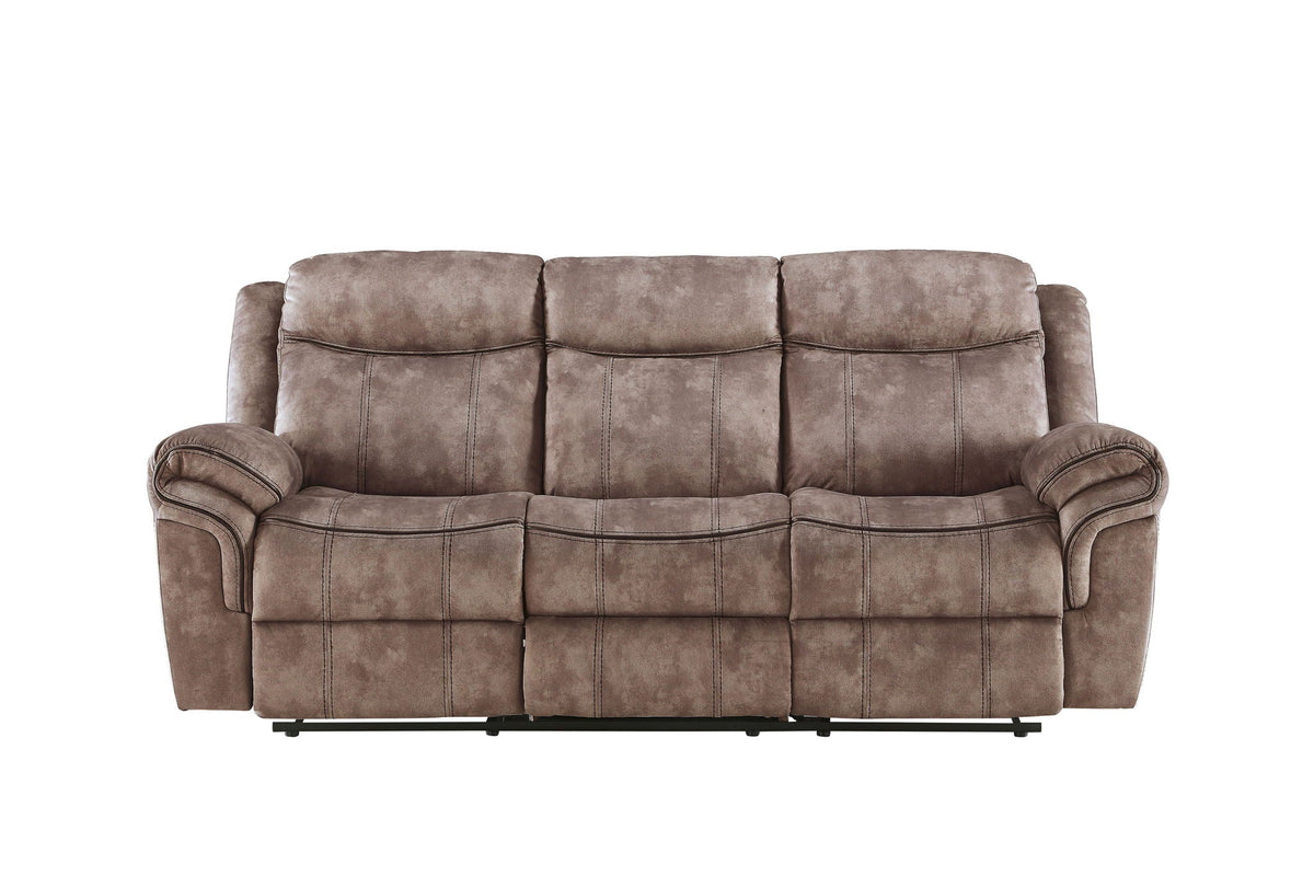 Zubaida Two Tone 3 Piece Recliner Living Room Set with Pillow-Top Armrests - Dark Gray or Dark Brown