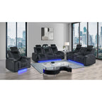 Power Recliner Chair with Power Headrest and LED Lighting - Black, Dark Brown, or Dark Gray