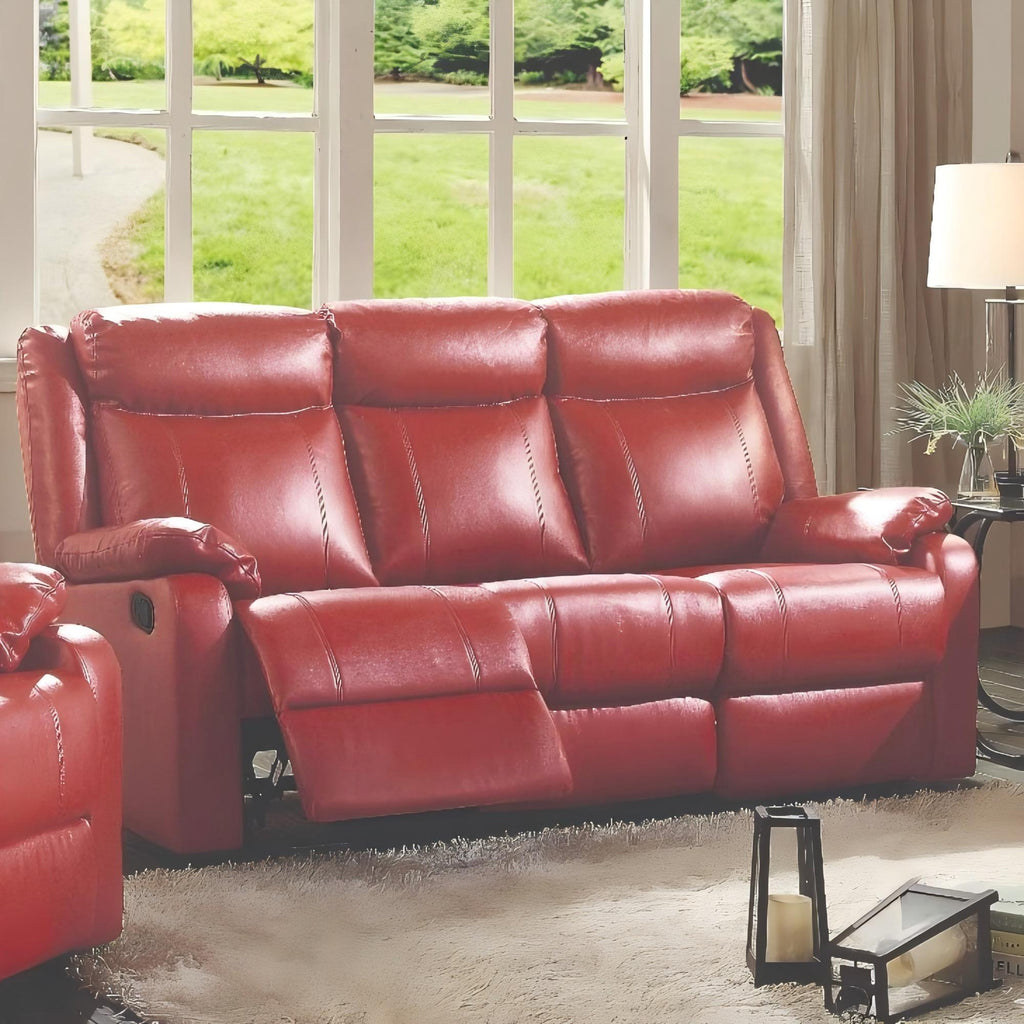 Contemporary Three Seater Reclining Sofa with Double Recliners - Multiple Colors