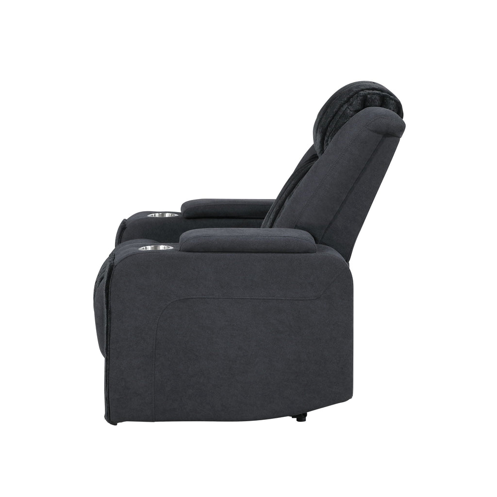 Power Recliner Chair with Power Headrest and LED Lighting - Black, Dark Brown, or Dark Gray