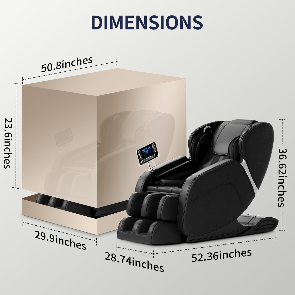 Full-Body Massage Chair with Foot Rollers & Touchscreen | Black