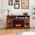 Fireplace TV Stand with Remote Controls and Thermostat for TVs Up to 50 Inch