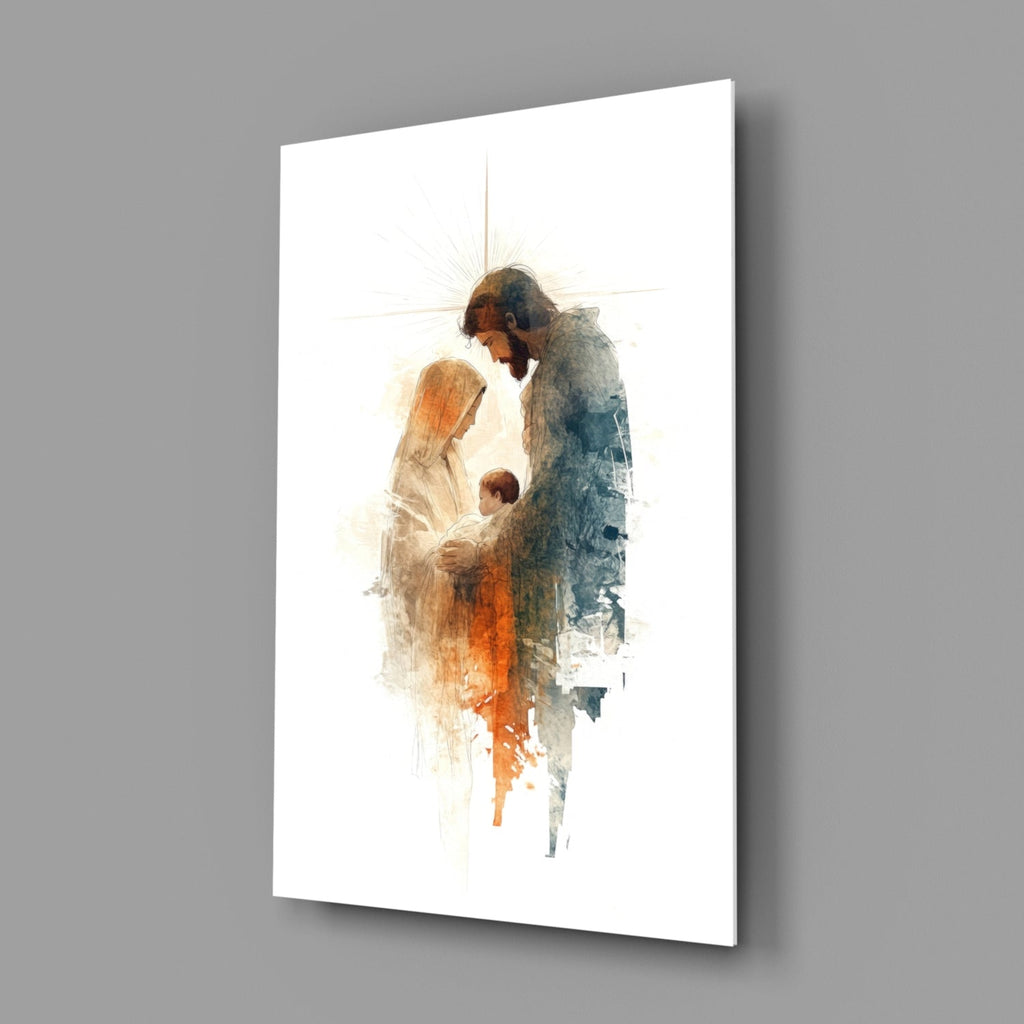 Holy Family Glass Wall Art || Designer Collection