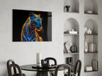 Neon Jaguar Glass Wall Art || Designer Collection