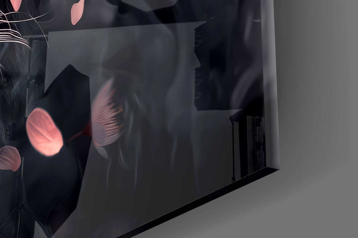 Lion of the Night Glass Wall Art || Designer Collection