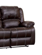 Zuriel Synthetic Recliner Loveseat with Manual Recline - Black or Dark Brown