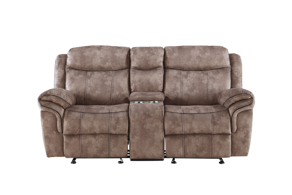 Zubaida Two Tone 3 Piece Recliner Living Room Set with Pillow-Top Armrests - Dark Gray or Dark Brown