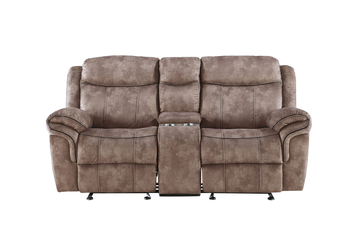 Zubaida Two Tone 3 Piece Recliner Living Room Set with Pillow-Top Armrests - Dark Gray or Dark Brown