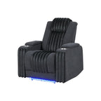 Power Recliner Chair with Power Headrest and LED Lighting - Black, Dark Brown, or Dark Gray