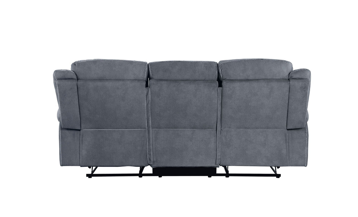 Zubaida Two Tone 3 Piece Recliner Living Room Set with Pillow-Top Armrests - Dark Gray or Dark Brown