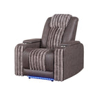 Power Recliner Chair with Power Headrest and LED Lighting - Black, Dark Brown, or Dark Gray