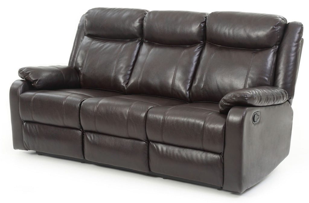 Contemporary Three Seater Reclining Sofa with Double Recliners - Multiple Colors