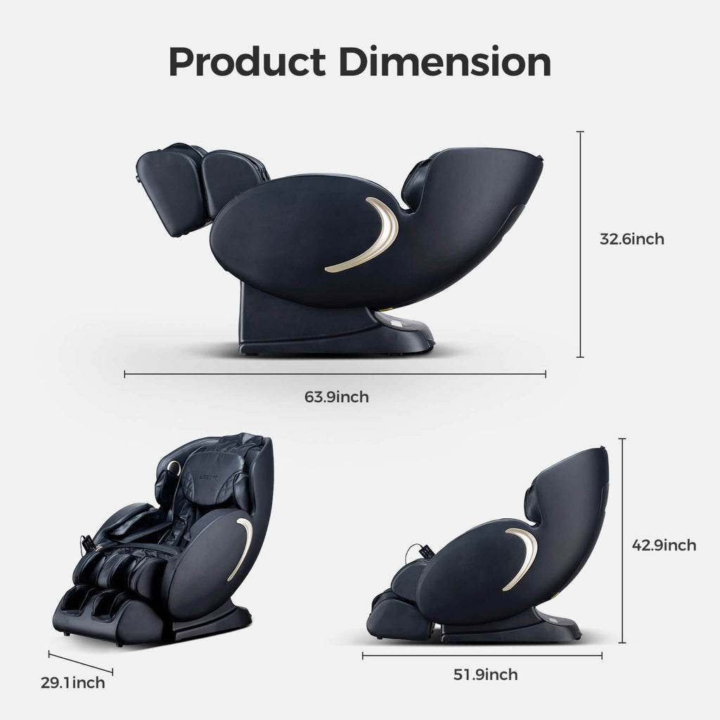 Bosscare Full-Body 3D Zero-Gravity Shiatsu Recliner Massage Chair With App (SAK32840)