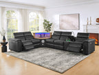 Five-seat L-shaped motorized sectional in Black, original supplier product image