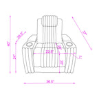 Power Recliner Chair with Power Headrest and LED Lighting - Black, Dark Brown, or Dark Gray